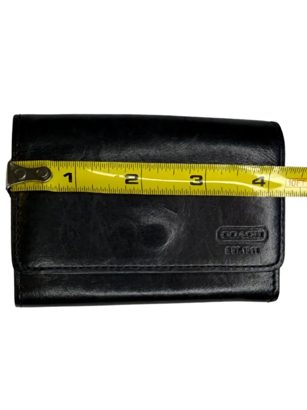 Vintage Coach Black Leather Card Holder Wallet